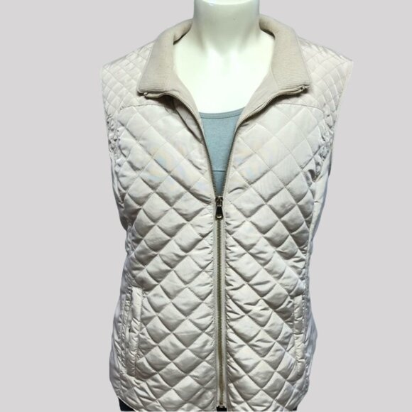 𝅺Cleo Quilted Tan Vest Size Large - Picture 2 of 11